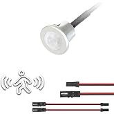 VST PIR Motion Sensor Light Switch, Proximity Sensor Switch(DC 12/24V) | Recessed Mount, Led Light Automatic witch for Closet Light Under Cabinets Counters Closets with 12V JST Male and Female