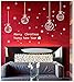 Moon Boat 121 pcs Christmas Window Clings Decals - White Snowflakes/Baubles/Bells - New Year Stickers Decorations Xmas Ornaments