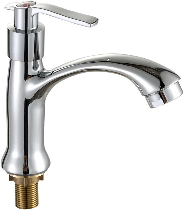 Siderit Modern Single Handle Cold Water Bathroom Sink Faucet Basin Taps, Chrome Finish