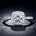 Myhouse Women Girls Wedding Rings Silver Plated Ring for Engagement Charms Findings (7)