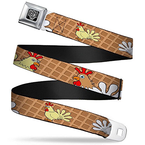 Buckle-Down Seatbelt Belt - Waffle/Chicken Poses - 1.5