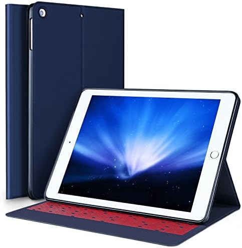 IVSO New iPad 9.7 2018 Case with Keyboard, Ultra-Slim Portable Detachable Bluetooth Keyboard Case with Stylus Holder for New iPad 9.7 2018/2017/iPad Pro 9.7/iPad Air 2/iPad Air Tablet (Blue-01)