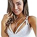 Laimeng, Women Lace Floral Bralette Bralet Bra Bustier Crop Top Cami Unpadded Tank (S, White)