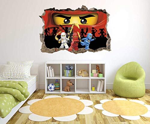 Ninjago Spinjitzu Master Series - 3D Smashed Wall Effect - Wall Decal for Home Nursery Decoration (W - //coolthings.us