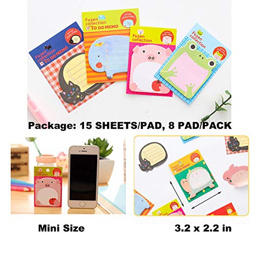 Bonaweite 8-Packs Self Sticky Notes in Different Shapes, Creative Colorful Animal Super Sticky Memo - //coolthings.us