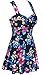 HengJia Women's Elegant Crossover One Piece Swimdress Skirted Bottom Swimsuit (FBA) Sakura Floral Print 2XL(US6-8)