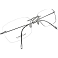 Circleperson Rimless Titanium Eyeglass frames Men Hingeless Light weight 55-18-140