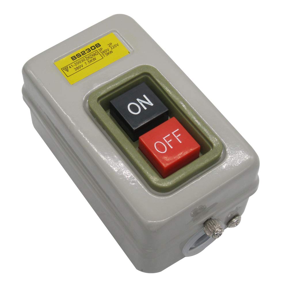 mxuteuk Push Button Switch On/Off Start Stop Self Lock Mechanical Equipment Control Station 10A AC 220V /380V BS230B - Image 3