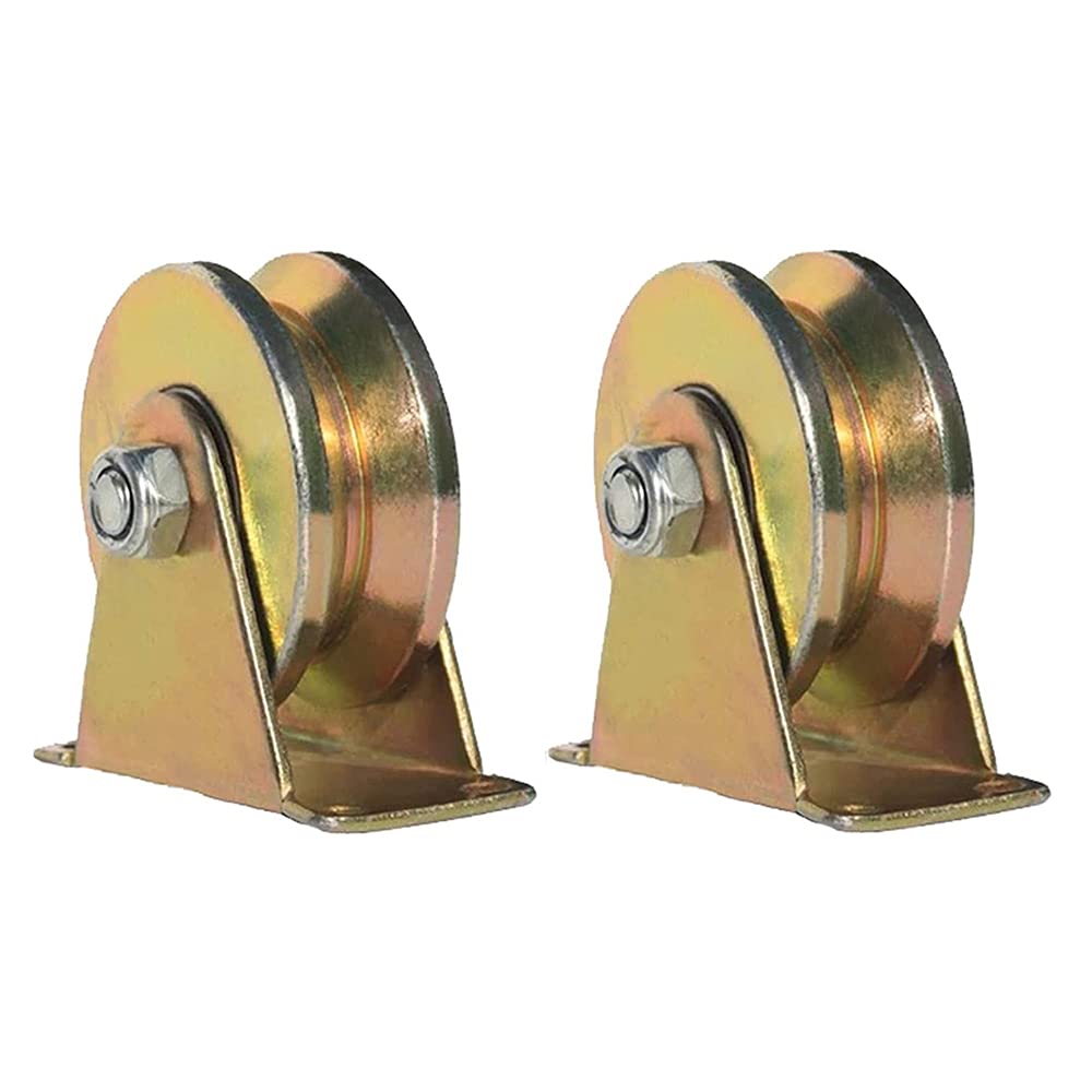 2 Pieces Sliding Gate Roller, Sliding Gate Wheels V, V Groove Gate Wheel, Strong Load-Bearing, No Noise, Abrasion Resistant, for Industry, Yard, Door, Container Shelf, Dog Gate