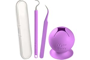 iVyne Berry and Silicone Weeding Tools - Suction Vinyl Weeder, Craft Tweezer, Scrap Collector Holder, Storage for Cricut, Silhouette Accessories - Purple