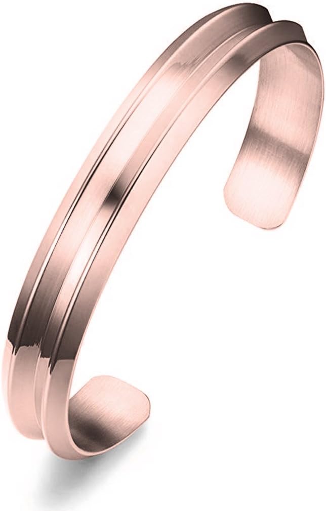 Stainless Steel V Grooved Cuff Bracelet Bangle for Women Girls
