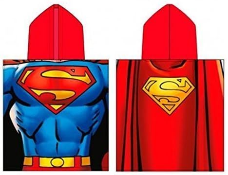 Cartoon Character Hooded Poncho Boys Girls Childrens Kids Beach Bath Swim Towel (Superman Dc Comics) by Disney Marvel Comics