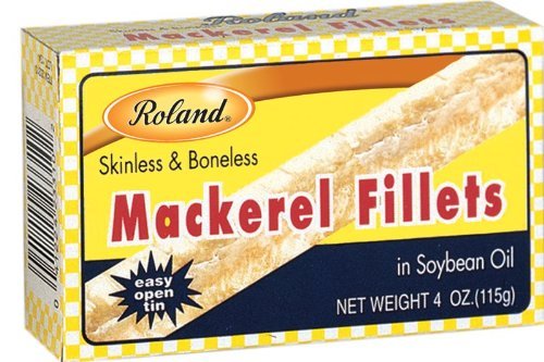 Roland Mackerel Fillets in Soybean Oil, 4-ounce Cans (Pack of 6)