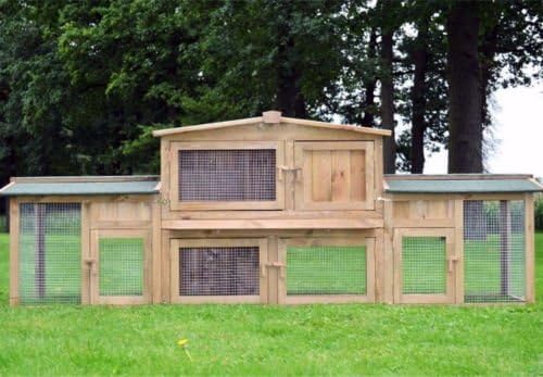 Zooprimus Abris Cages Pour Petits Animaux Grande Cage Clapier Exterieur En Bois Pour Lapins Docteur Lievre Largeur Totale 2 48 M Amazon Fr Animalerie