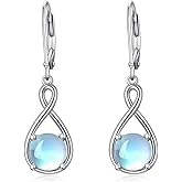 Seiyang Birthstone Dangle Drop Earrings 925 Sterling Silver Infinity Birthstone Earrings Valentine's Day Jewelry Gifts for Women Girls
