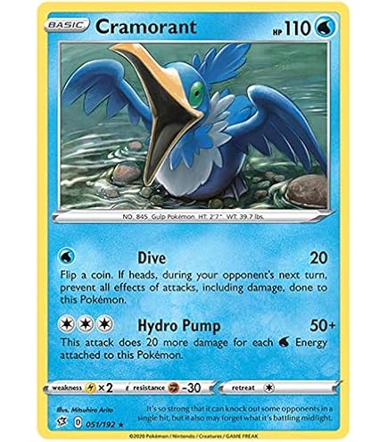 Amazon.com: Pokemon - Cramorant V (Full Art) - 198/202