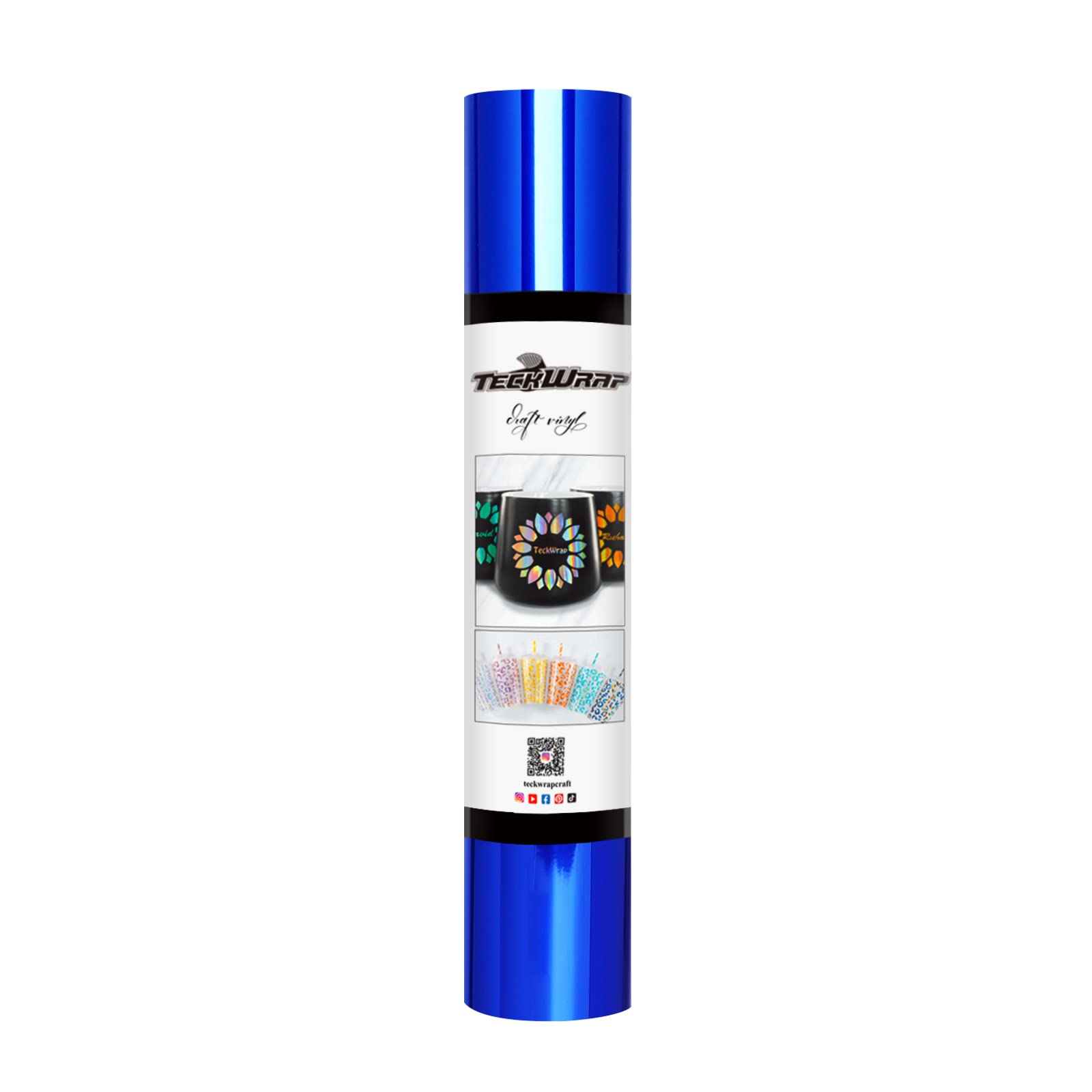 TECKWRAP Chrome Blue Adhesive Craft Vinyl Roll 1ftx5ft