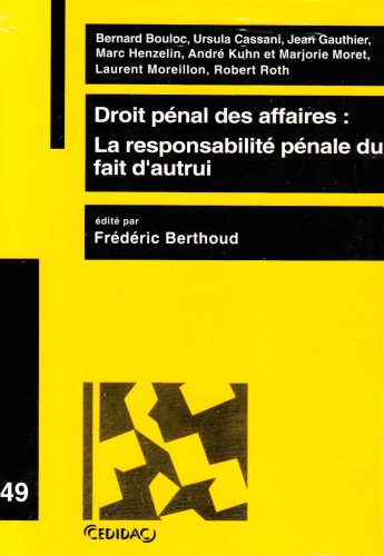 La  responsabilité pénale du fait d'autrui