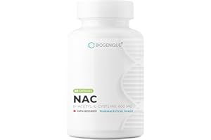 Biogenique NAC 600 mg - 60 Capsules | Respiratory, Liver & Antioxidant Support | High Potency NAC supplement Made in Canada |