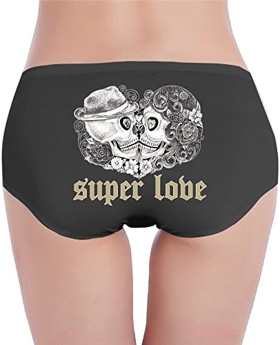 Skull Face Sexy Skull Girl Half Face Solid Color Womens Sexy Underwear Cherished Classic Low Waist Underwear Panty