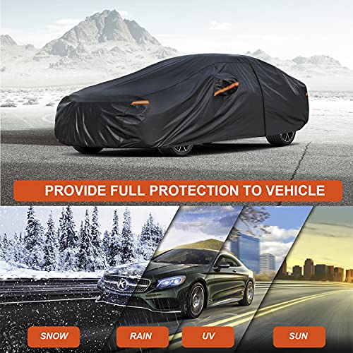 Kayme Waterproof Breathable Car Cover Compatible with Volkswagen Golf MK5/6/7/8 (2003-2025), 7 Layers Outdoor Car Cover, Rain Sun Dust Cover with Zip.