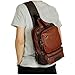 YiYiNoe Leather Chest Bag Multipurpose Daypacks Sling Shoulder Unbalance Backpack,10L Large Capacity,Crossbady Bag for Men Brown