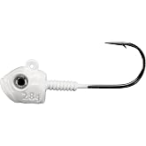 Lunker City Fishing Titan HD Jig Head 6/0 Mustad UltraPoint Hook Heavy Duty LunkerGrip 3/8oz 1/2oz 3/4oz 1oz Swimbait Bass Jigs, Plain and White Shad