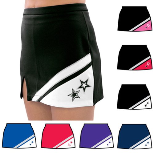 Pizzazz Navy White Cheer Uniform Skirt Adult M