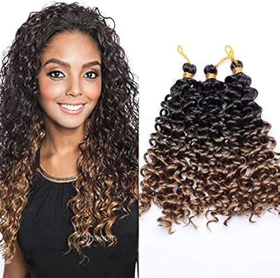 8 20cm 3 Pcs Extensiones De Pelo Sintetico Para Trenzas Africanas Rizado Corto Water Wave Crochet Braiding Hair Extension Trenzas Postizas 90g Negro A Castano Cafe Amazon Es Belleza