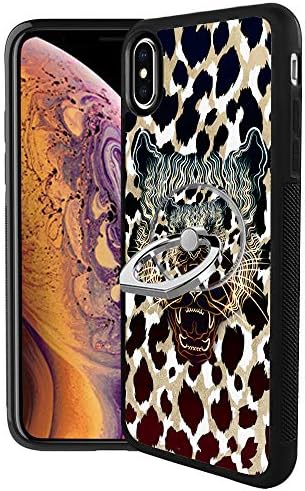 Leopard iPhone Xs Max Case with Ring Holder Stand with 360 Degree Rotating Bracket，Dustproof, Shatter-Resistant, Shock-Absorbing Thin and Light Case for iPhone Xs Max