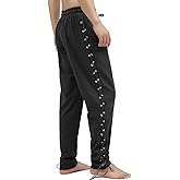 mogenda Mens Medieval Lace up Tapered Pirate Pants Renaissance Viking Navigator Trousers Halloween Pirate Cosplay Costume
