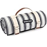 G GOOD GAIN Waterproof Picnic Blanket Portable with Carry Strap for Beach Mat or Family Outdoor Camping Party (Berry Blue)
