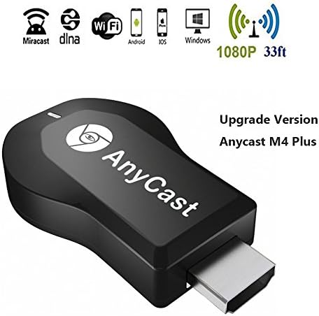 WIFI Display Dongle, Anycast M4 Plus 1080P Wireless Display Adapter Digital AV to HDMI Connector TV Receiver Stick for iOS/Android/Windows/MAC OSX/Projector,Support DLNA/Airplay Mirror/Miracast/Ezcast