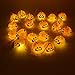 TONOS Pumpkin String Lights 40 LEDs 17 ft Halloween Jack-O-Lantern Pumpkin Lights for Halloween Party - Solar Powered No Battery Needed