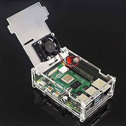ghfcffdghrdshdfh - Carcasa de plástico ABS para Raspberry Pi 4 Modelo B con Ventilador de Color clásico