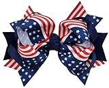 USA 4th of July 5 Inch Loopy Hair Bow By Funny Girl Designs