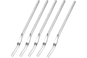 5Pcs Long Handle Stainless Steel Fruit Dessert Pickle Forks, Long Handle Salad Cocktail Dessert Fruit Olive Fork