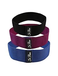 Bandas de resistencia de booty de So Prime   Juego de 3 bandas de refuerzo de pegamento para mujeres y hombres   elástico antideslizante con una banda de tela baja, mediana y pesada   con libro de entrenamiento y bolsa de transporte