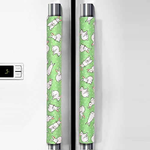 OUGAR8 Refrigerator Door Handle Covers Handmade Decor Protector for Ovens, Dishwashers.Keep Your Kitchen Appliance Clean From Smudges, Food Stains(Rabbit, 14.5" 4")