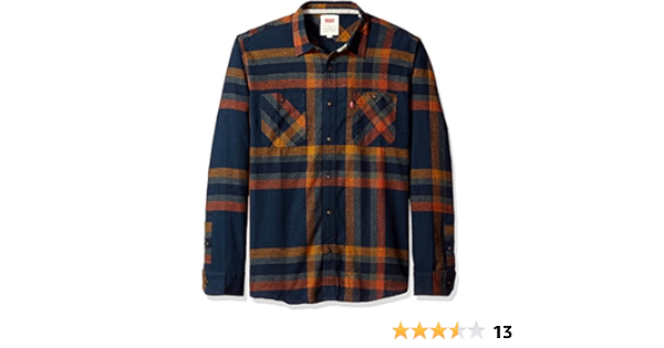 Amazon.com: Levi 's Hombre Abbotts manga larga camisa de franela, S, Gris  con azul : Ropa, Zapatos y Joyería