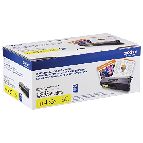 Brother Printer TN433Y High Yield Toner-Retail Packaging , Yellow