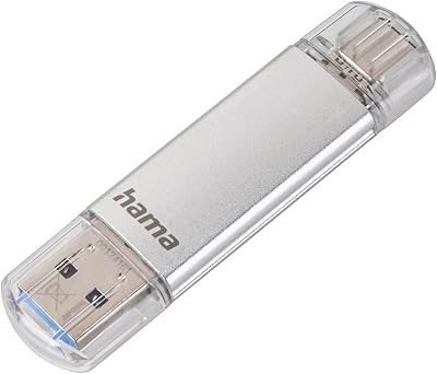 Hama C-Laeta 64GB USB Flash Drive Stick USB 3.0 3.1 USB-A USB-C Silver