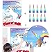 Threemart Unicorn Party Supplies,Pin the horn On the Unicorn Games For Unicorn Birthday Supplies Rainbow Favor (36 unicorn horns)