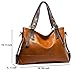 Color Scissor Womens PU Leather Smooth Roomy Shoulder Bag Crossbody Handbags Brown