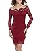 ACEVOG Women's Cocktail Party Dress Long Sleeve Bodycon Elegant Dresses (Medium, Wine Red)