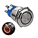 Ulincos Momentary Push Button Switch U19C3 1NO1NC Silver Stainless Steel Shell with 12V Red LED Ring Suitable for 19mm 3/4