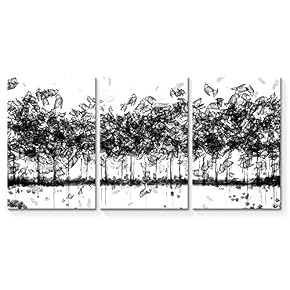 3 Plane Abstract Oil Painting Tree Forest Painting...