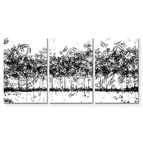 Wall26-3 Plane Canvas Wall Art-Abstract Oil Painting Tree Forest-Giclee Painting Wall Bedroom Living House Decoration Home Art - 16"x24" x 3 Panels