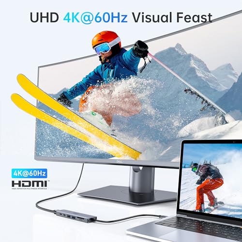 USB C Adapter, Selore USB C Hub HDMI 4K, USB 3.0 Ports, SD/TF Card Reading, 7-in-1 USB C Dock for MacBook Pro 2020 MacBook Air 2020 Huawei Matebook ChromeBook Pixel Tablet USB Type C