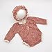 Zeroest Newborn Photography Props Lace Romper Baby Photography Outfits Girl Lace Bonnet Hats Outfit Newborn Girl Photoshoot (Brown)